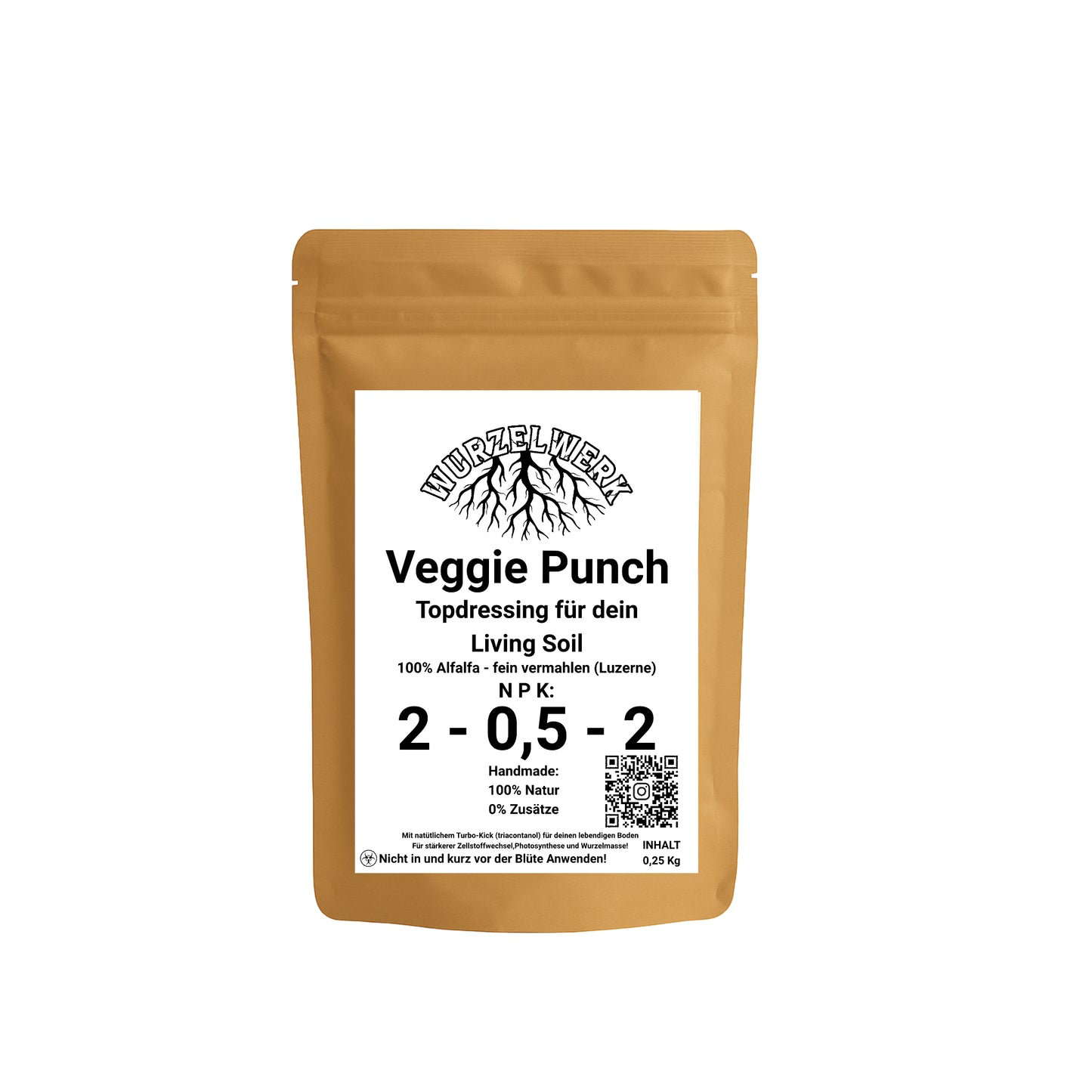 Wurzelwerk.bio® Veggie-Punch - Luzernemehl (Alfalfa Meal) Natürlicher Stickstoff-Booster für Living Soil
