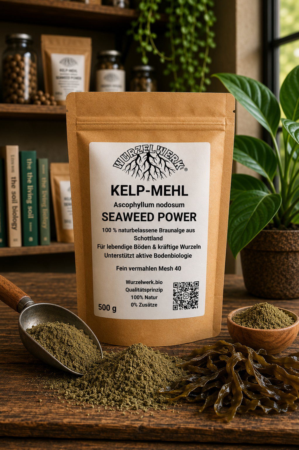 Wurzelwerk.bio® Kelpmehl – Ascophyllum nodosum für Living Soil