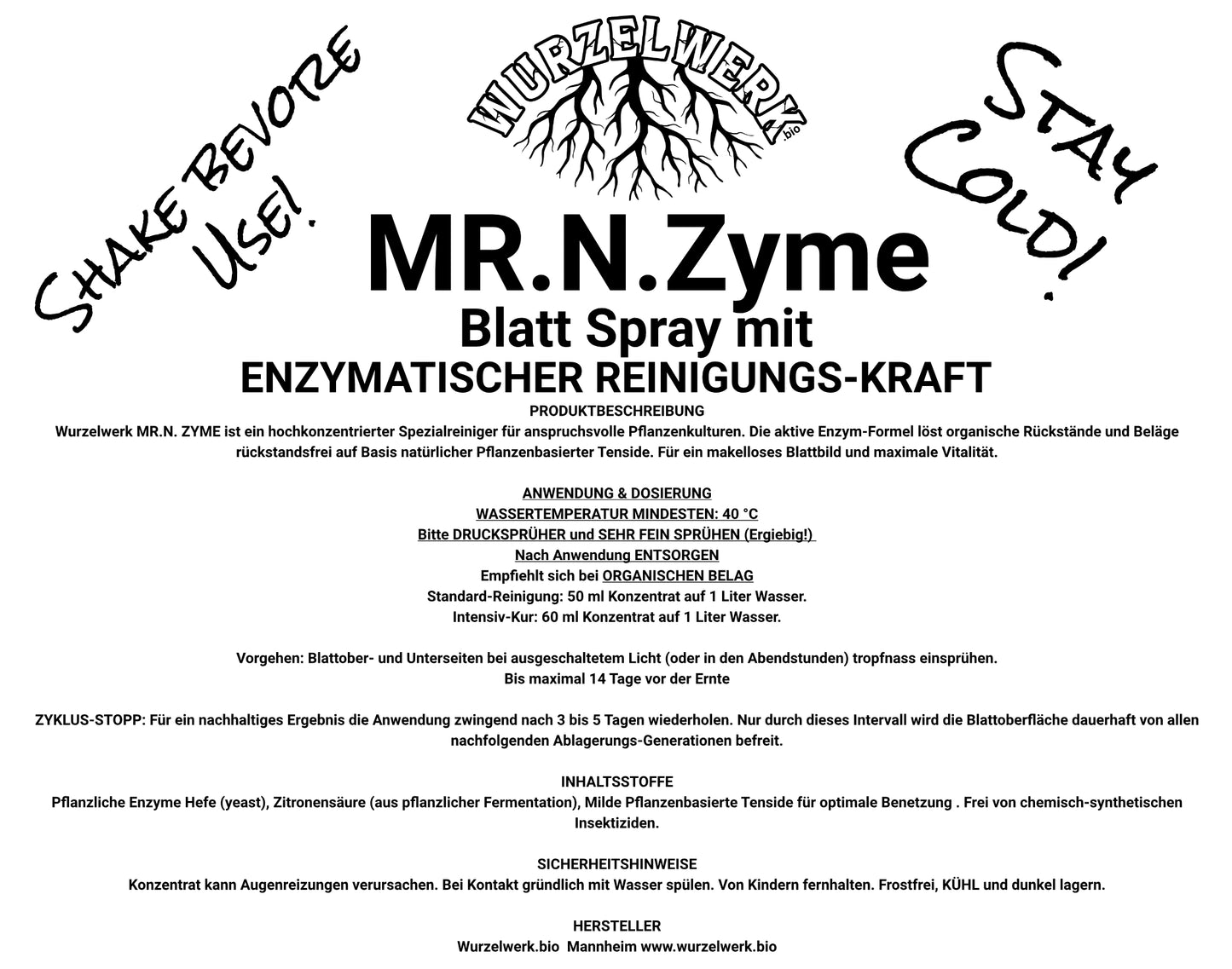 Mr.N.Zyme Anwenderung und Dosierung
